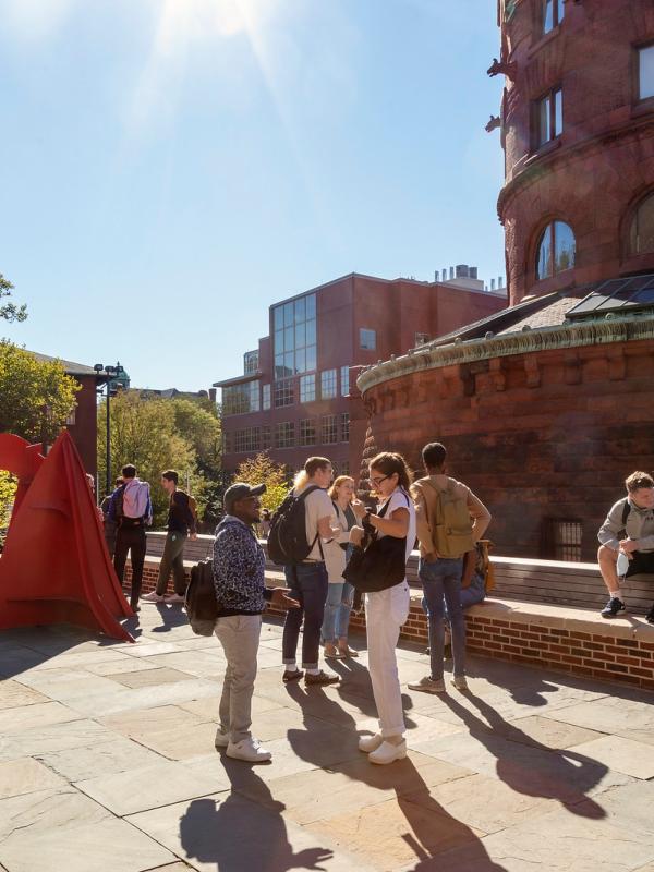 Students outside of Meyerson Hall