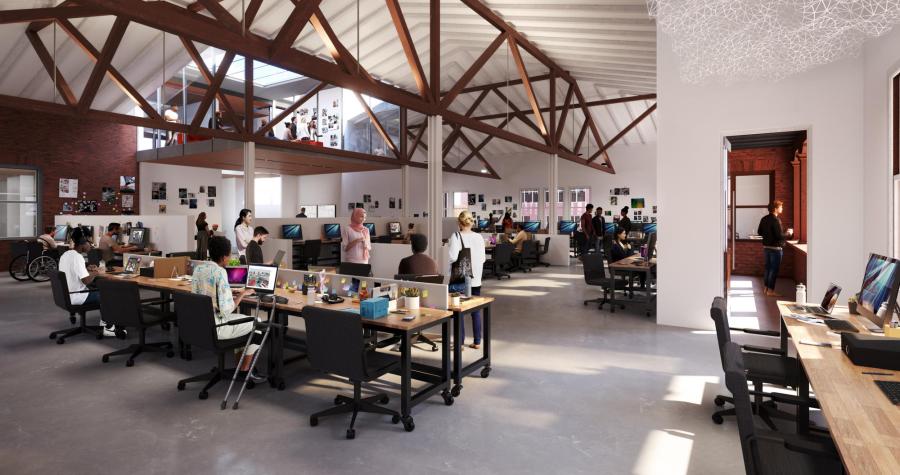 Architectural Rendering of Interior Studio Space